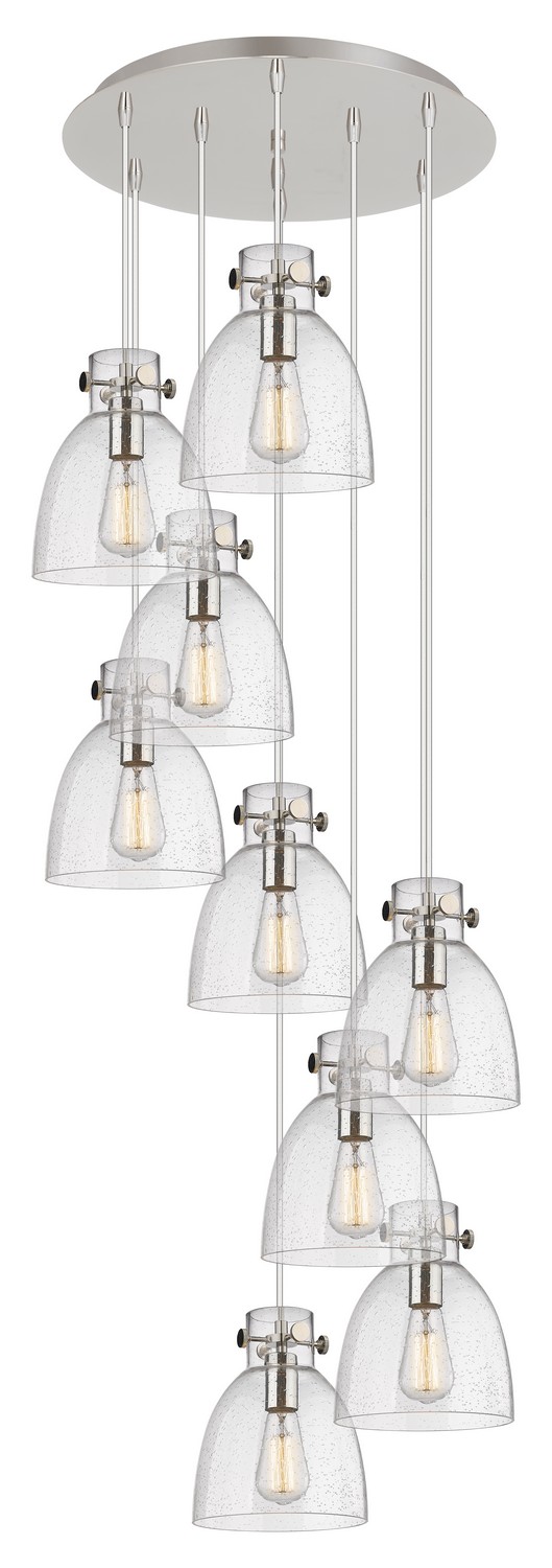 Nine Light Pendant by Innovations - Downtown Urban Collection, Polished Nickel Finish - 119-410-1PS-PN-G412-8SDY