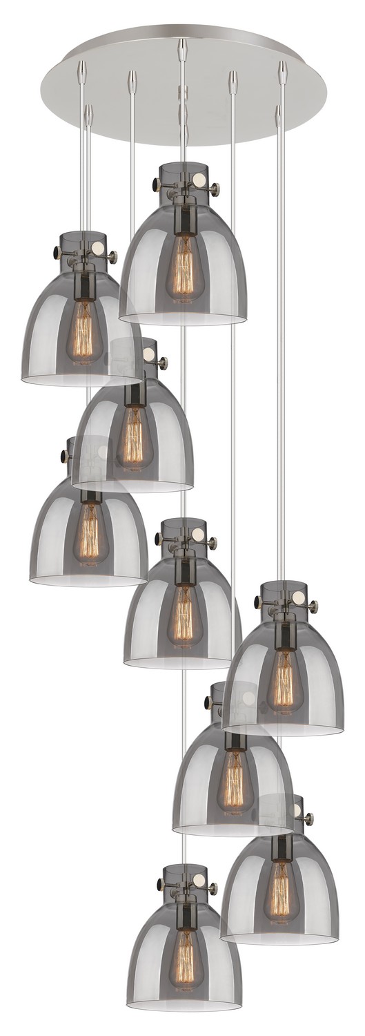 Nine Light Pendant by Innovations - Downtown Urban Collection, Polished Nickel Finish - 119-410-1PS-PN-G412-8SM