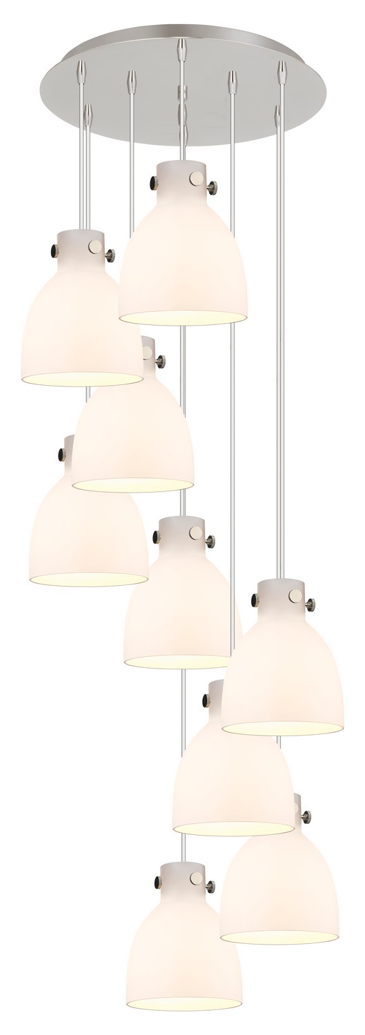 Nine Light Pendant by Innovations - Downtown Urban Collection, Polished Nickel Finish - 119-410-1PS-PN-G412-8WH