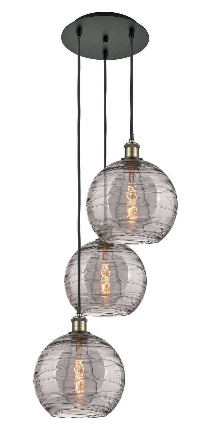 Three Light Pendant by Innovations - Ballston Collection, Black Antique Brass Finish - 113B-3P-BAB-G1213-10SM