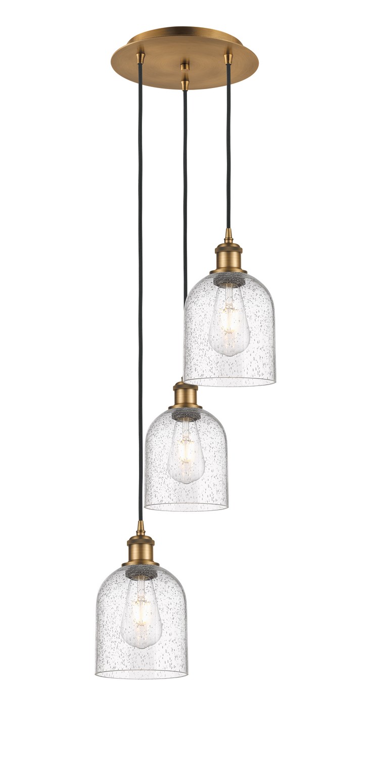 Three Light Pendant by Innovations - Ballston Collection, Brushed Brass Finish - 113B-3P-BB-G558-6SDY