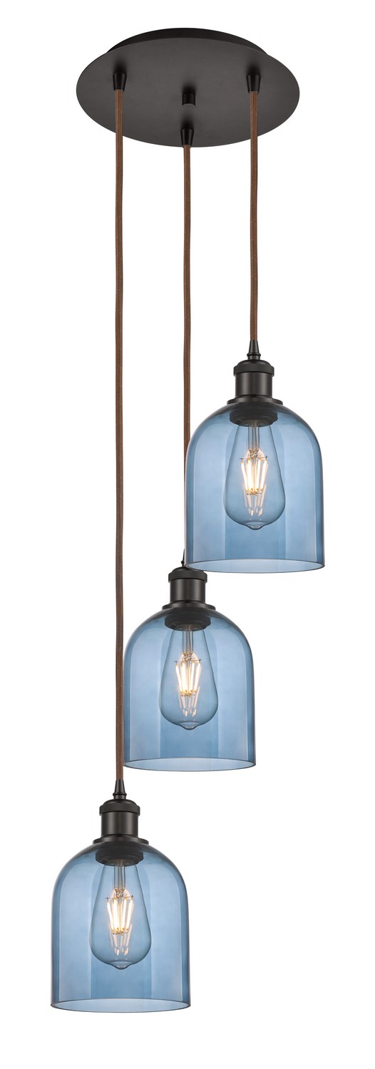 Three Light Pendant by Innovations - Ballston Collection, Oil Rubbed Bronze Finish - 113B-3P-OB-G558-6BL