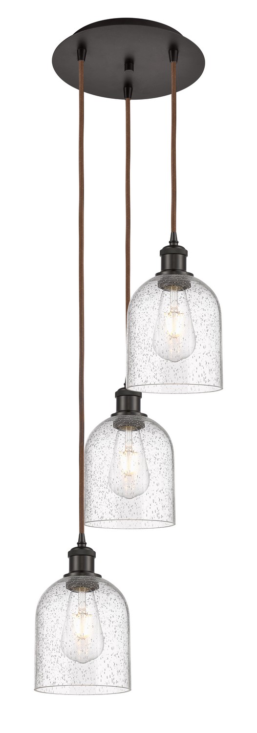 Three Light Pendant by Innovations - Ballston Collection, Oil Rubbed Bronze Finish - 113B-3P-OB-G558-6SDY