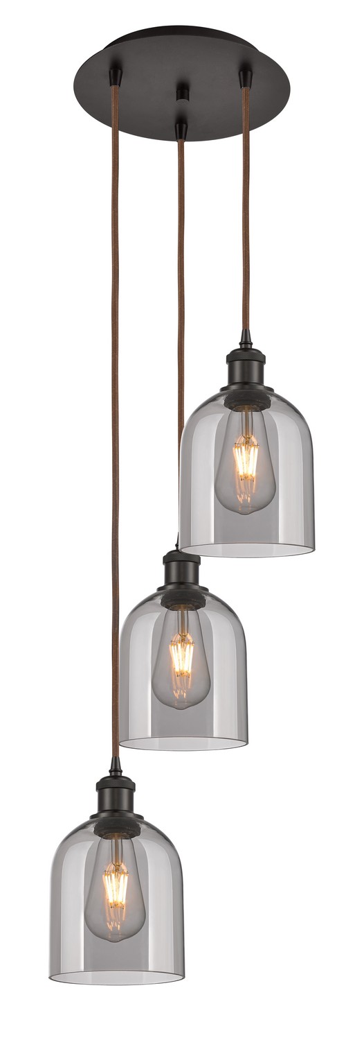 Three Light Pendant by Innovations - Ballston Collection, Oil Rubbed Bronze Finish - 113B-3P-OB-G558-6SM