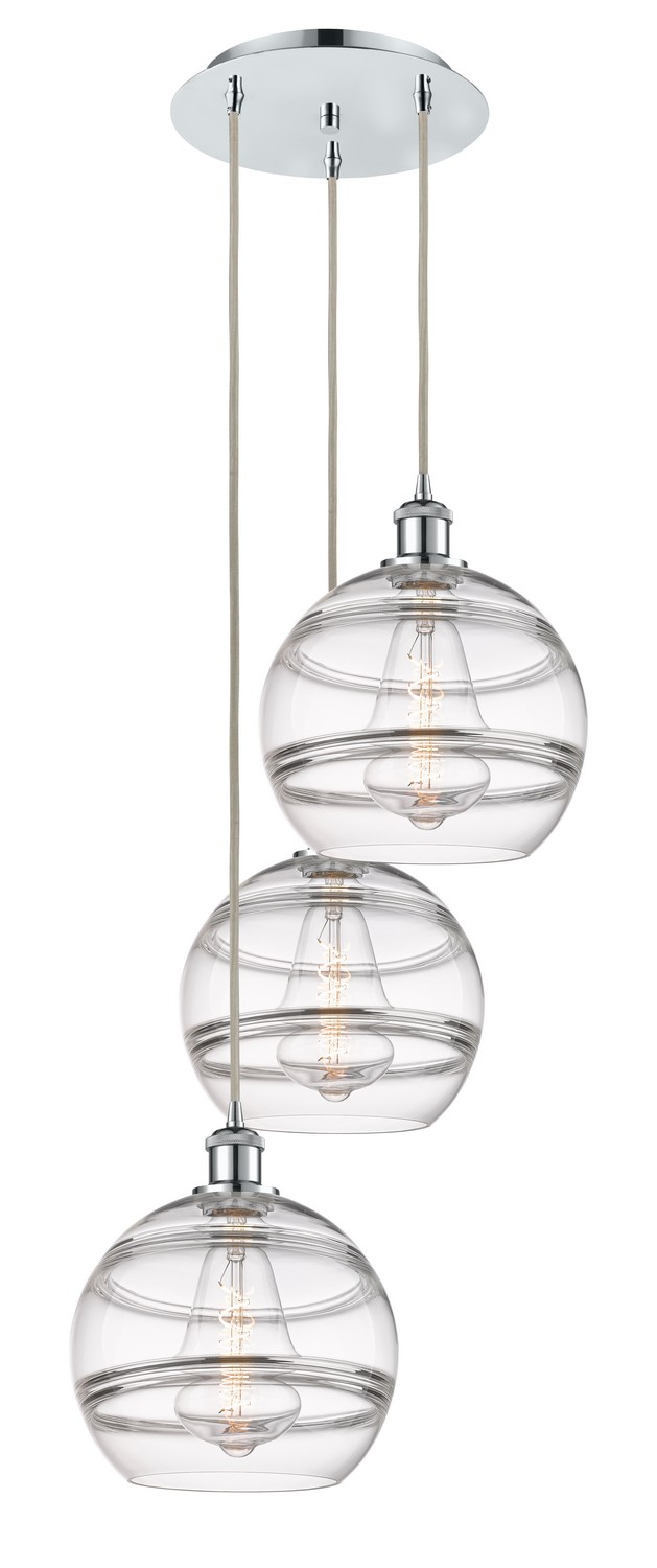 Three Light Pendant by Innovations - Ballston Collection, Polished Chrome Finish - 113B-3P-PC-G556-10CL