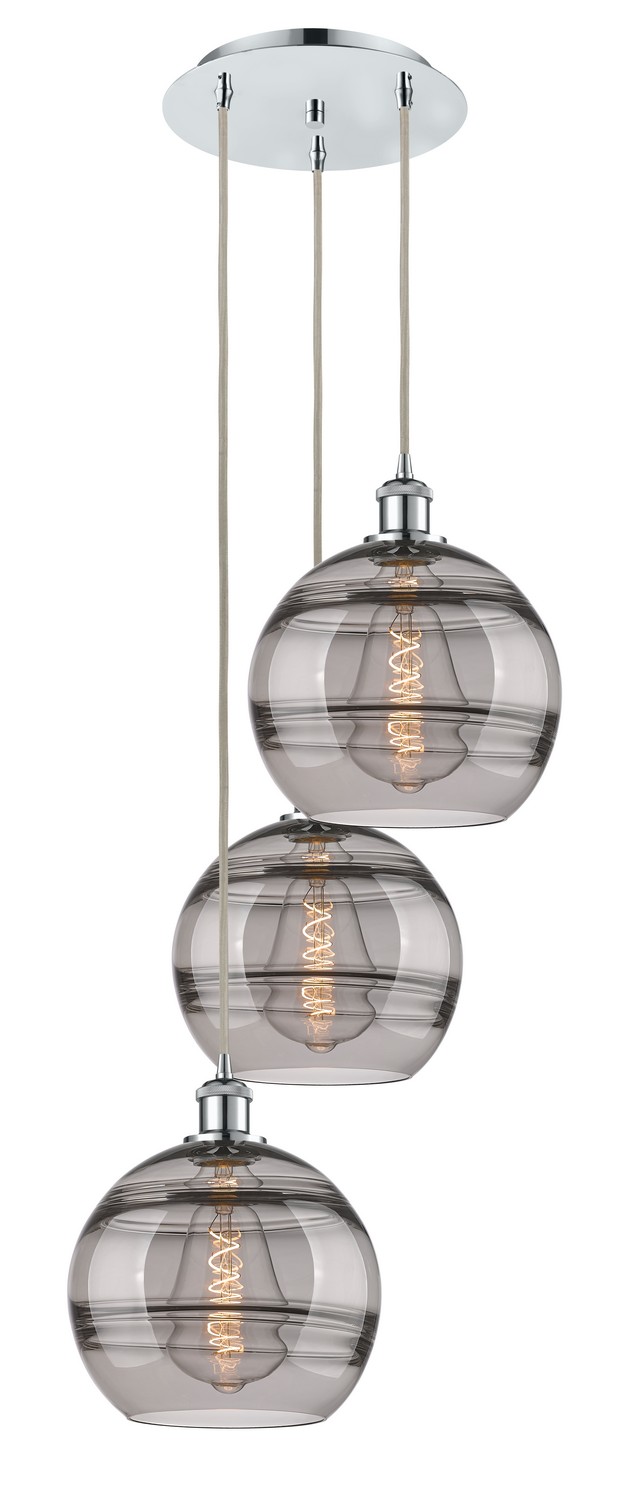 Three Light Pendant by Innovations - Ballston Collection, Polished Chrome Finish - 113B-3P-PC-G556-10SM