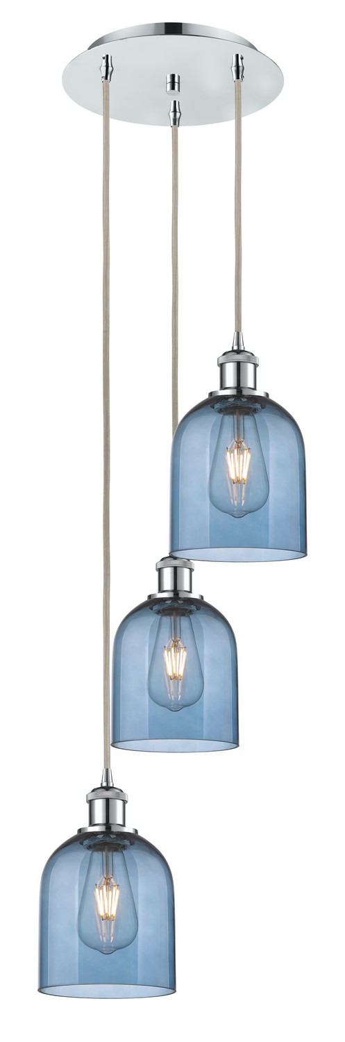 Three Light Pendant by Innovations - Ballston Collection, Polished Chrome Finish - 113B-3P-PC-G558-6BL