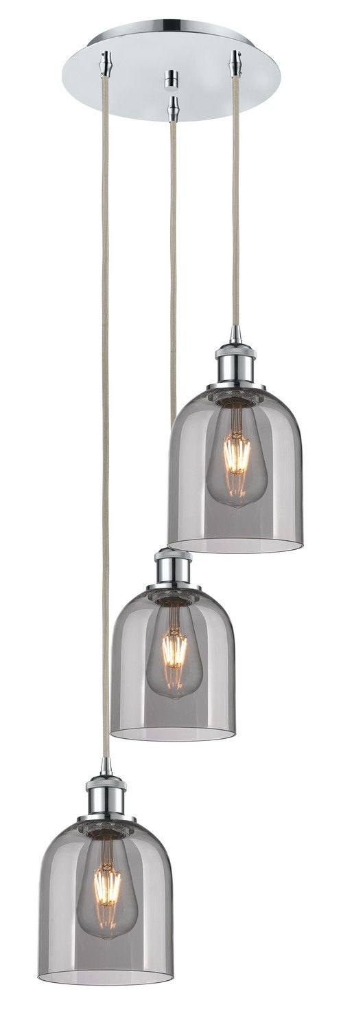 Three Light Pendant by Innovations - Ballston Collection, Polished Chrome Finish - 113B-3P-PC-G558-6SM