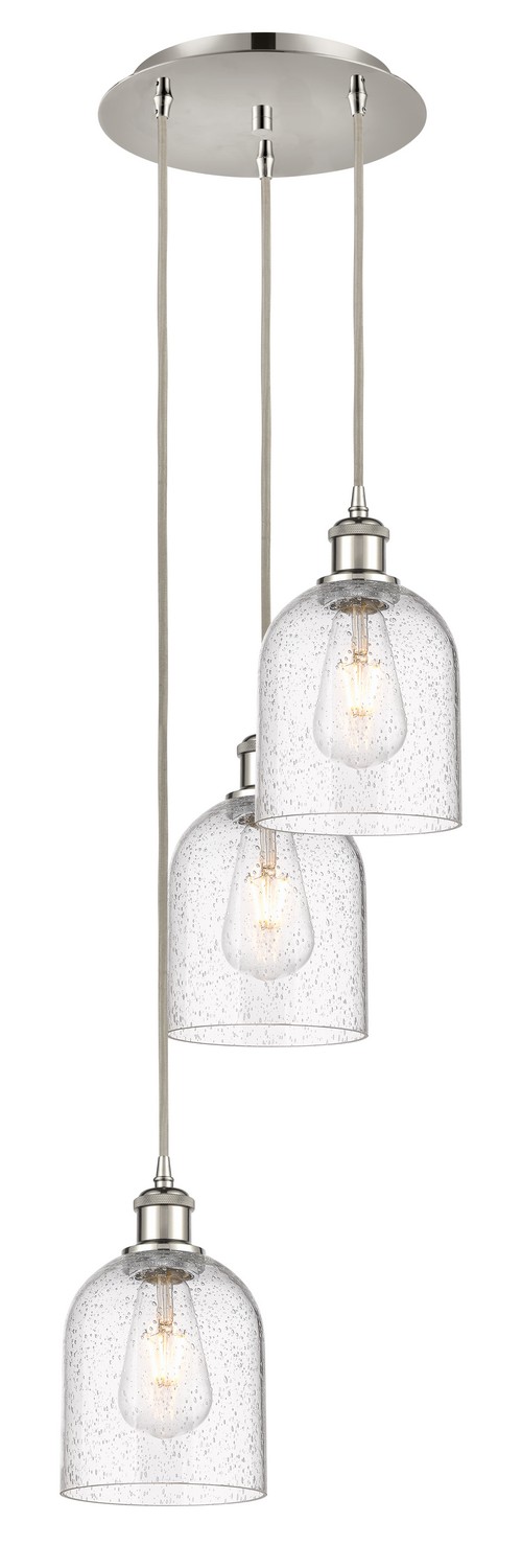 Three Light Pendant by Innovations - Ballston Collection, Polished Nickel Finish - 113B-3P-PN-G558-6SDY