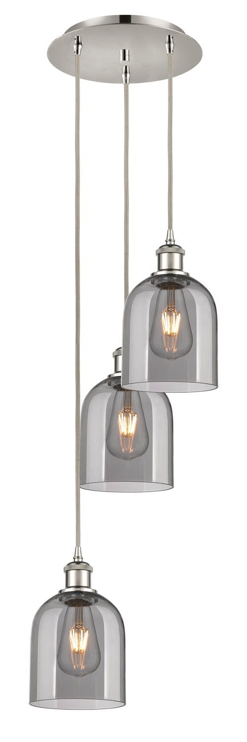 Three Light Pendant by Innovations - Ballston Collection, Polished Nickel Finish - 113B-3P-PN-G558-6SM