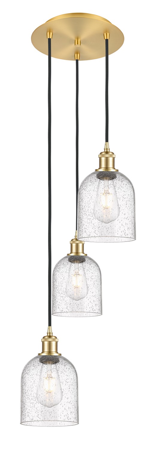 Three Light Pendant by Innovations - Ballston Collection, Satin Gold Finish - 113B-3P-SG-G558-6SDY
