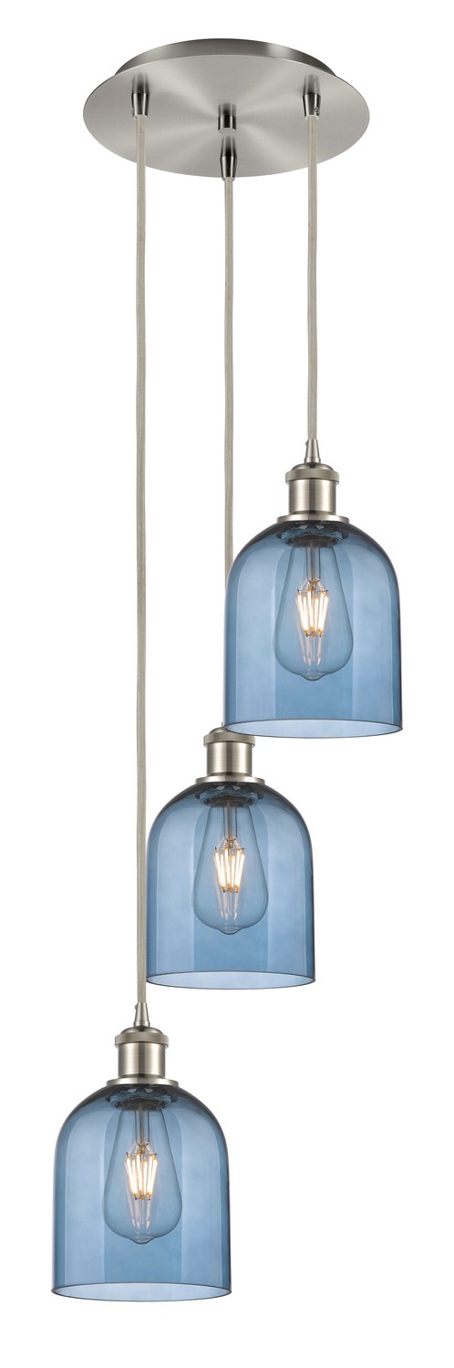 Three Light Pendant by Innovations - Ballston Collection, Brushed Satin Nickel Finish - 113B-3P-SN-G558-6BL