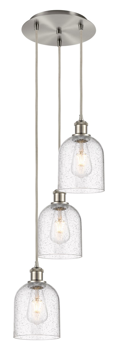 Three Light Pendant by Innovations - Ballston Collection, Brushed Satin Nickel Finish - 113B-3P-SN-G558-6SDY