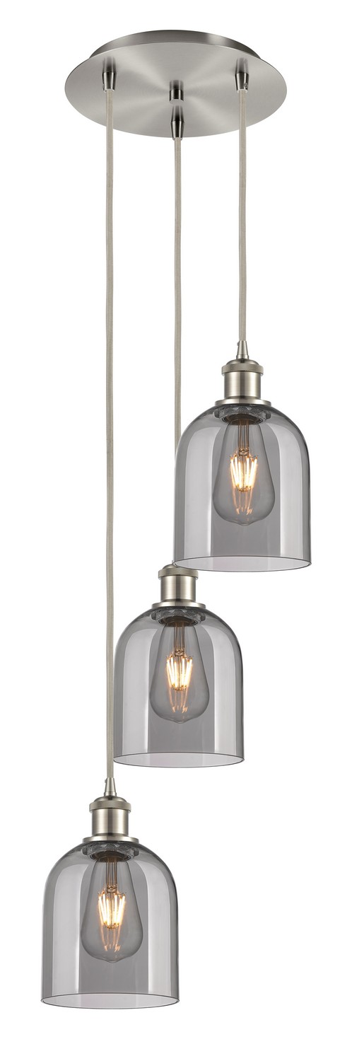 Three Light Pendant by Innovations - Ballston Collection, Brushed Satin Nickel Finish - 113B-3P-SN-G558-6SM