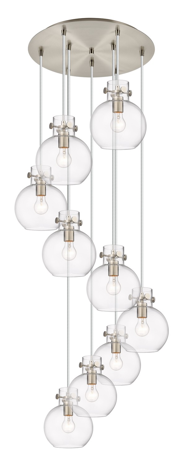 Nine Light Pendant by Innovations - Downtown Urban Collection, Brushed Satin Nickel Finish - 119-410-1PS-SN-G410-8CL