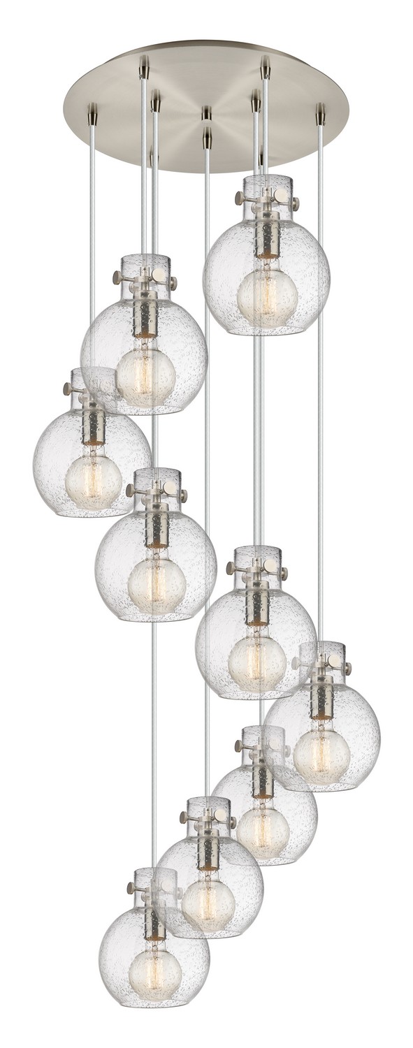 Nine Light Pendant by Innovations - Newton Collection, Brushed Satin Nickel Finish - 119-410-1PS-SN-G410-8SDY