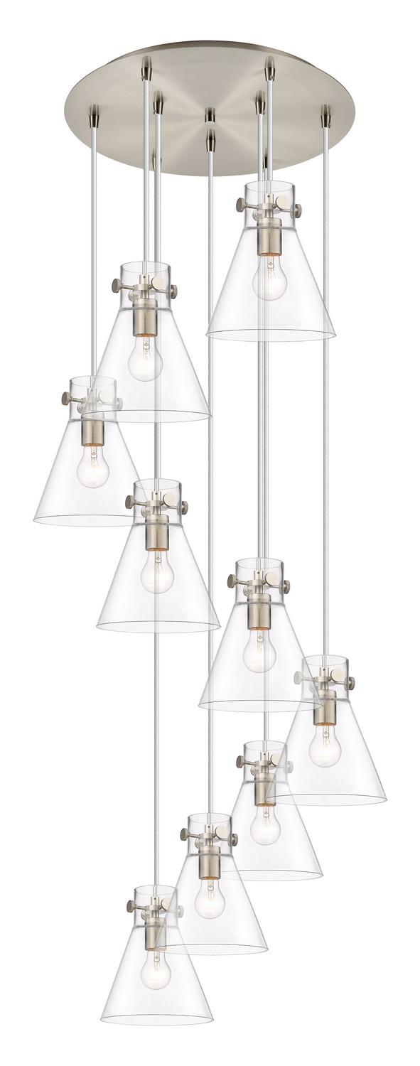 Nine Light Pendant by Innovations - Downtown Urban Collection, Brushed Satin Nickel Finish - 119-410-1PS-SN-G411-8CL