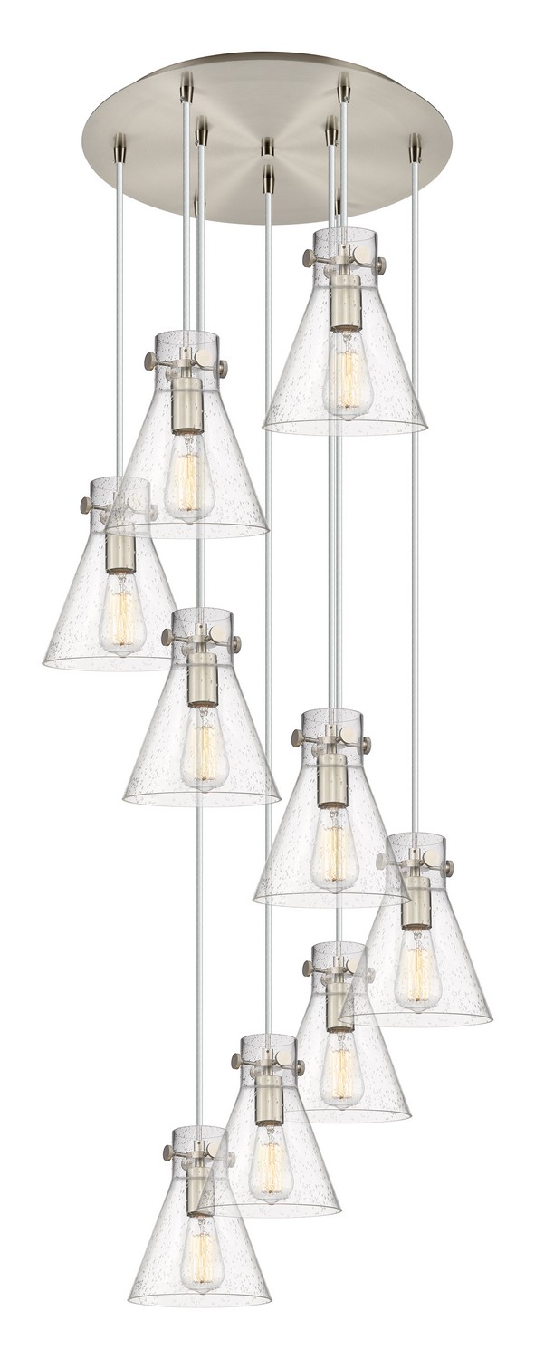 Nine Light Pendant by Innovations - Downtown Urban Collection, Brushed Satin Nickel Finish - 119-410-1PS-SN-G411-8SDY