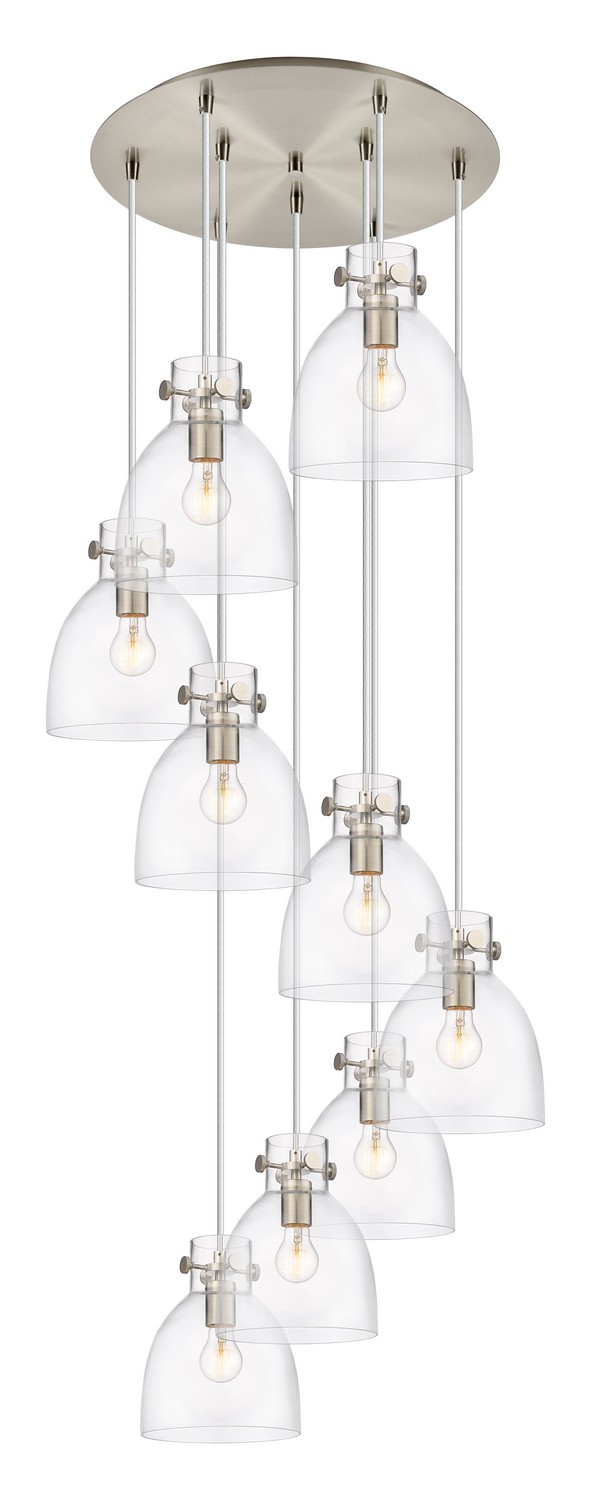Nine Light Pendant by Innovations - Downtown Urban Collection, Brushed Satin Nickel Finish - 119-410-1PS-SN-G412-8CL