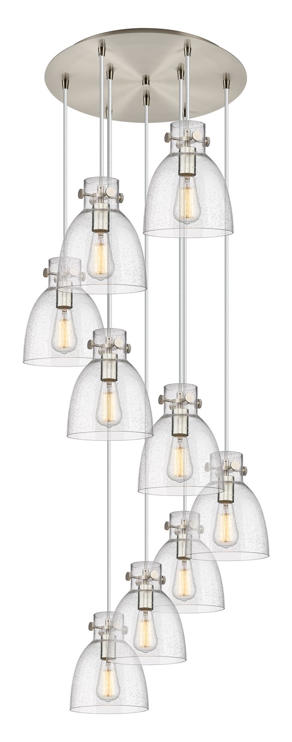 Nine Light Pendant by Innovations - Downtown Urban Collection, Brushed Satin Nickel Finish - 119-410-1PS-SN-G412-8SDY