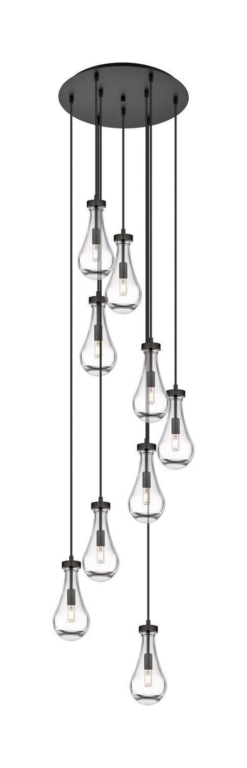 Nine Light Pendant by Innovations - Downtown Urban Collection, Matte Black Finish - 119-451-1P-BK-G451-5CL