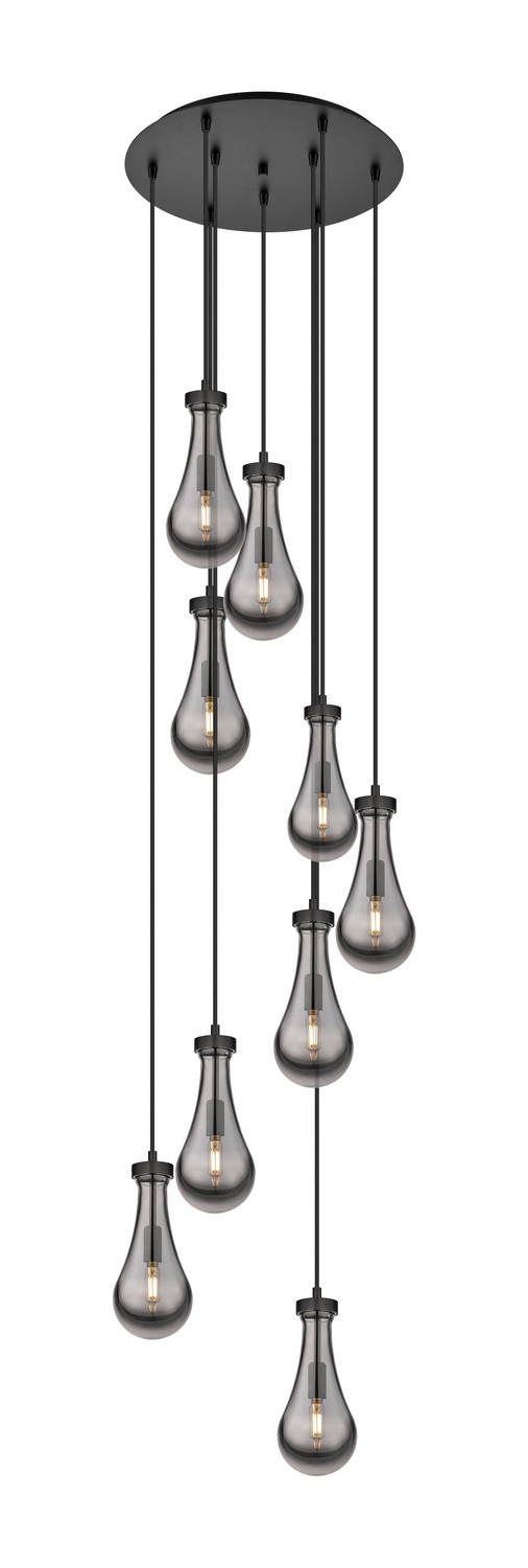 Nine Light Pendant by Innovations - Downtown Urban Collection, Matte Black Finish - 119-451-1P-BK-G451-5SM