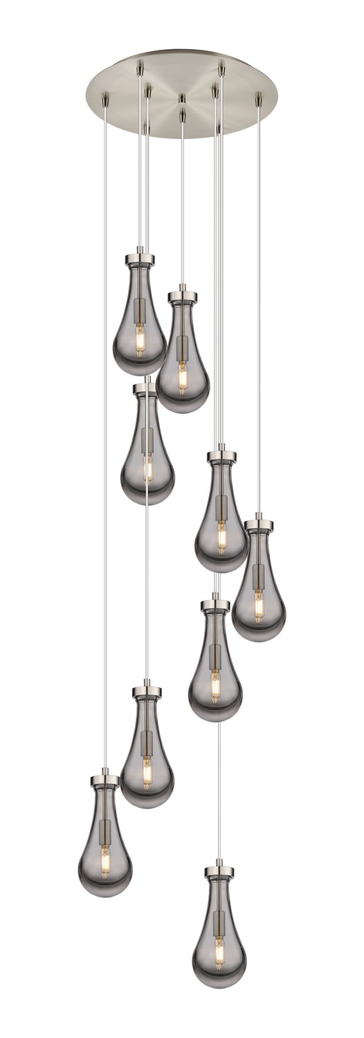 Nine Light Pendant by Innovations - Downtown Urban Collection, Brushed Satin Nickel Finish - 119-451-1P-SN-G451-5SM
