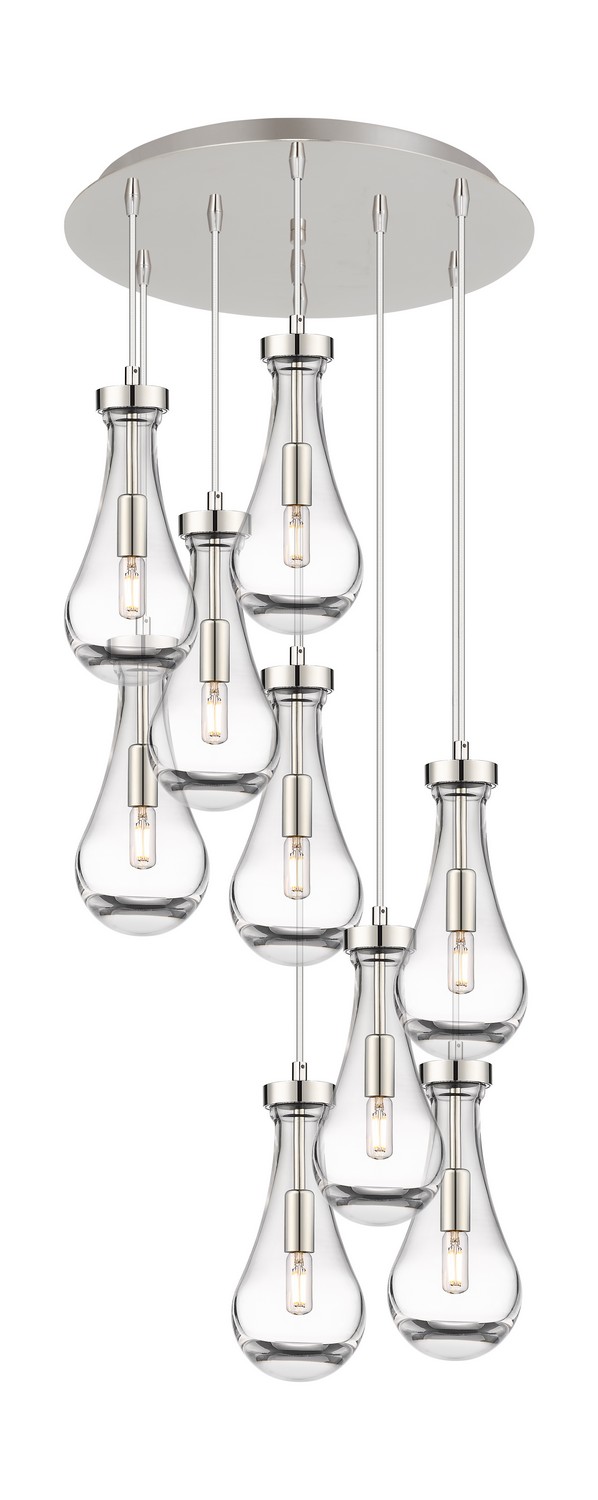 Nine Light Pendant by Innovations - Downtown Urban Collection, Polished Nickel Finish - 119-451-1P-PN-G451-5CL