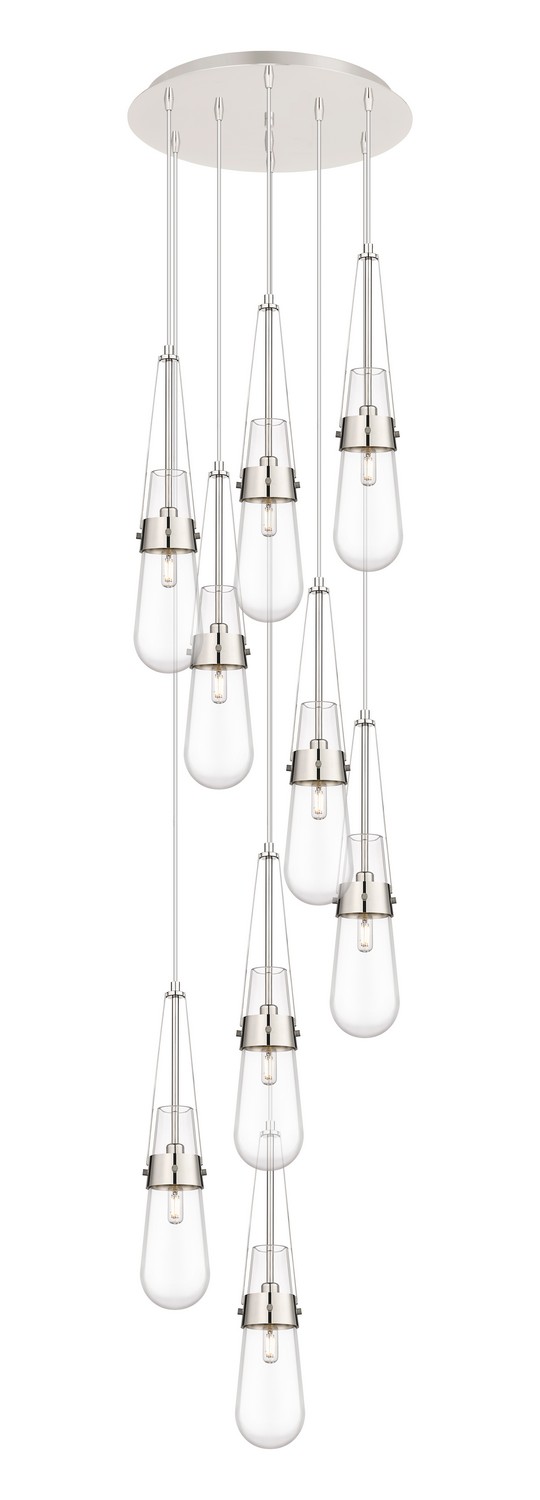 Nine Light Pendant by Innovations - Downtown Urban Collection, Polished Nickel Finish - 119-452-1P-PN-G452-4CL