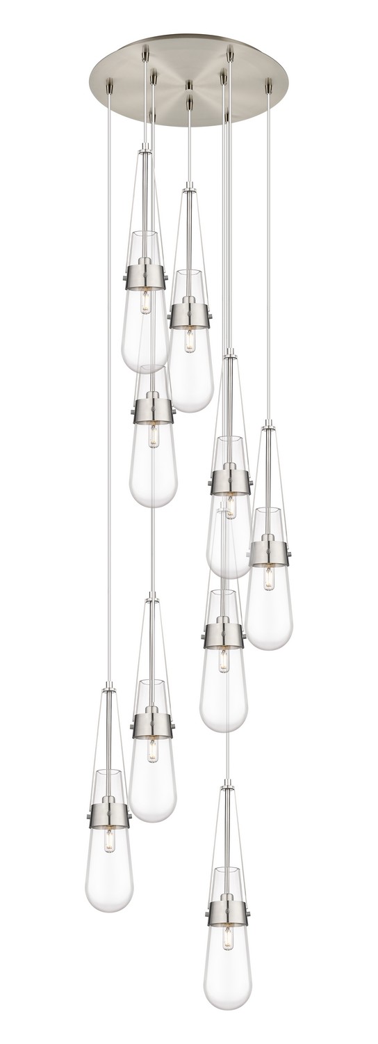 Nine Light Pendant by Innovations - Downtown Urban Collection, Brushed Satin Nickel Finish - 119-452-1P-SN-G452-4CL