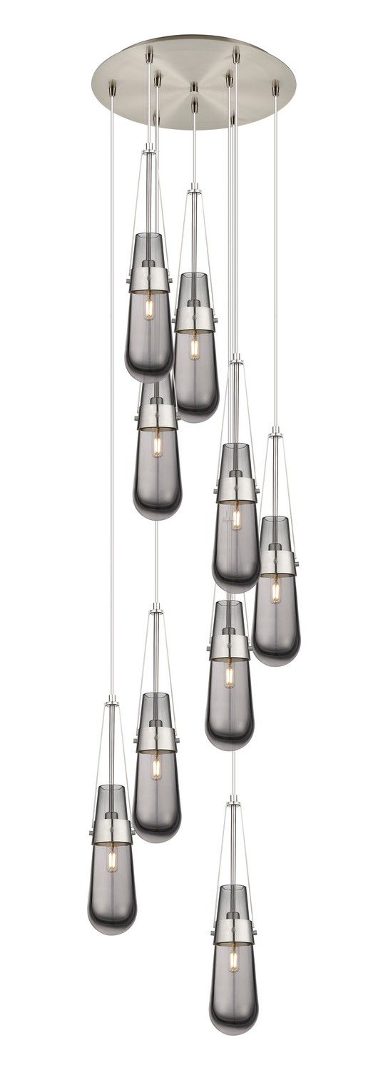 Nine Light Pendant by Innovations - Downtown Urban Collection, Brushed Satin Nickel Finish - 119-452-1P-SN-G452-4SM