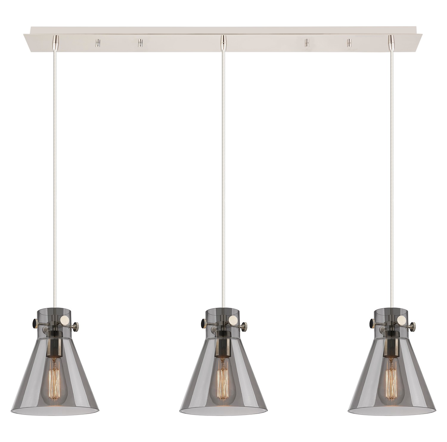 Three Light Linear Pendant by Innovations - Downtown Urban Collection, Polished Nickel Finish - 123-410-1PS-PN-G411-8SM