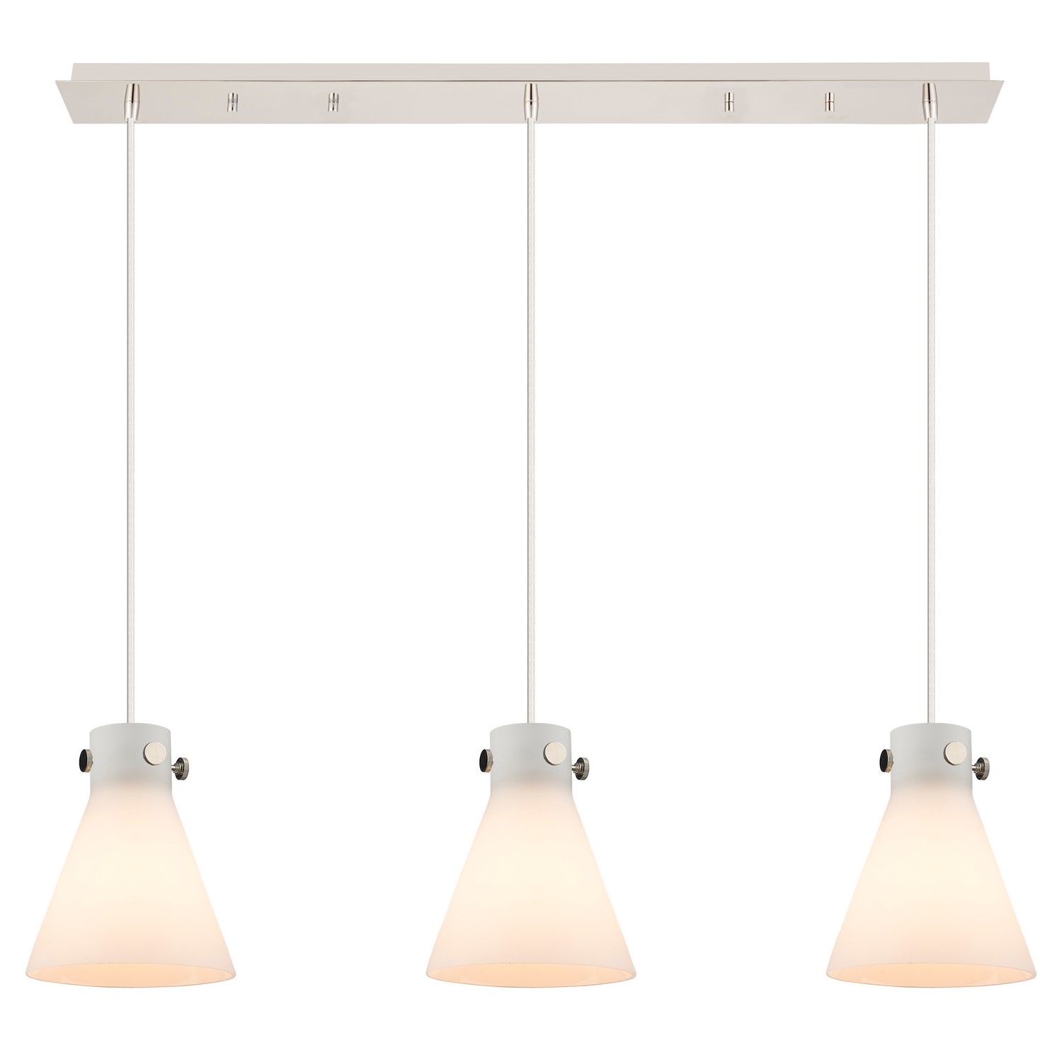 Three Light Linear Pendant by Innovations - Downtown Urban Collection, Polished Nickel Finish - 123-410-1PS-PN-G411-8WH