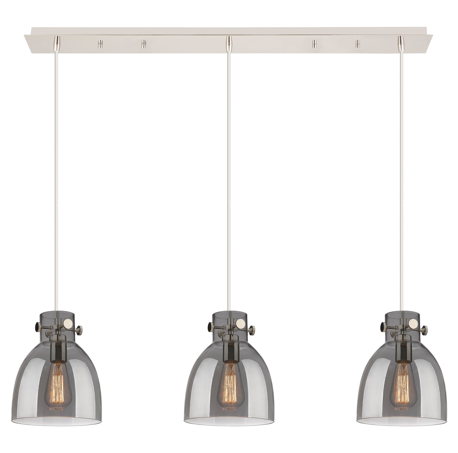 Three Light Linear Pendant by Innovations - Downtown Urban Collection, Polished Nickel Finish - 123-410-1PS-PN-G412-8SM