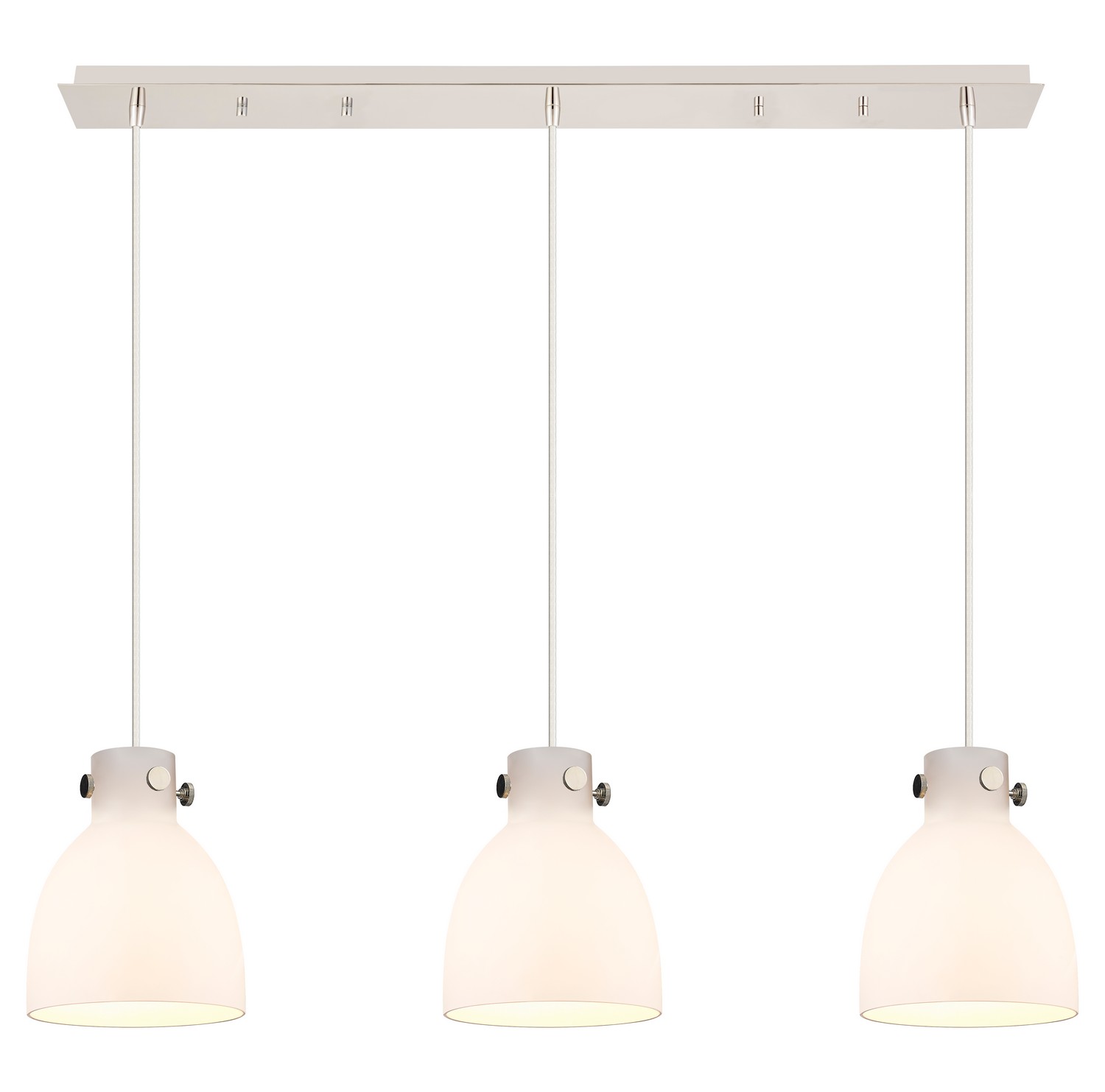 Three Light Linear Pendant by Innovations - Downtown Urban Collection, Polished Nickel Finish - 123-410-1PS-PN-G412-8WH