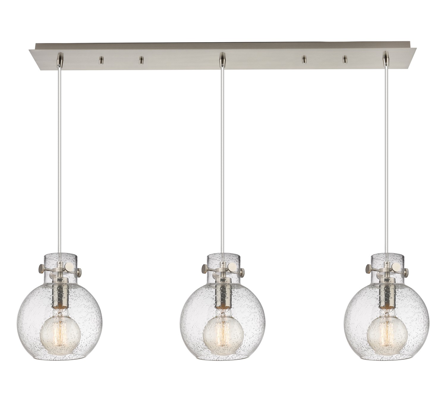 Three Light Linear Pendant by Innovations - Newton Collection, Brushed Satin Nickel Finish - 123-410-1PS-SN-G410-8SDY