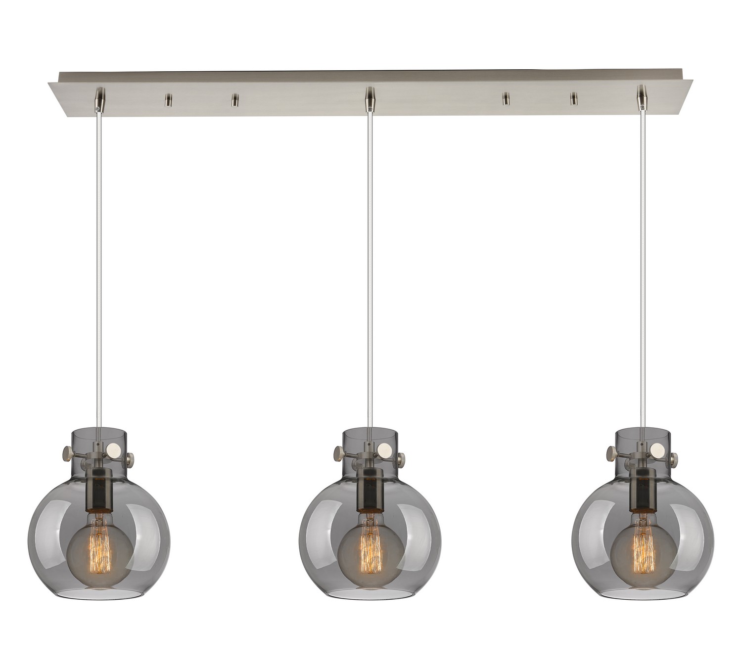 Three Light Linear Pendant by Innovations - Newton Collection, Brushed Satin Nickel Finish - 123-410-1PS-SN-G410-8SM