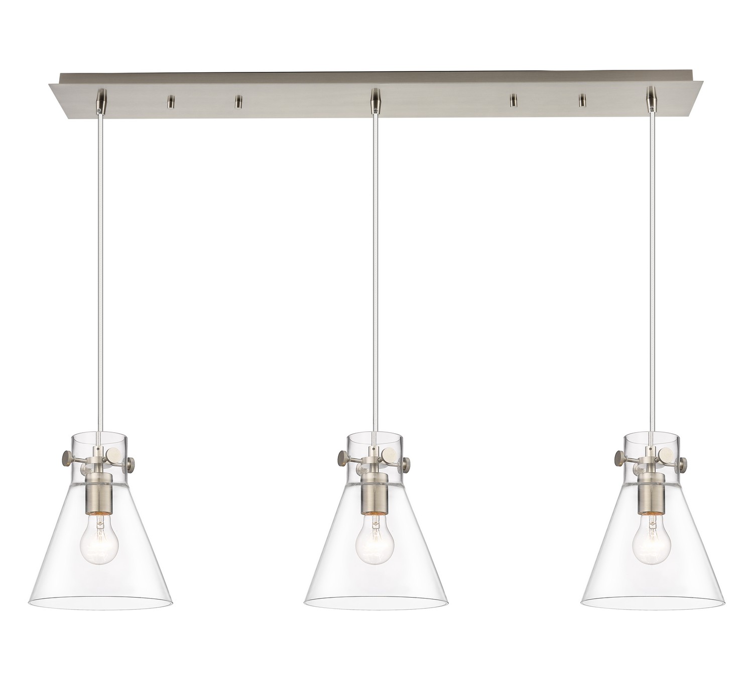 Three Light Linear Pendant by Innovations - Downtown Urban Collection, Brushed Satin Nickel Finish - 123-410-1PS-SN-G411-8CL