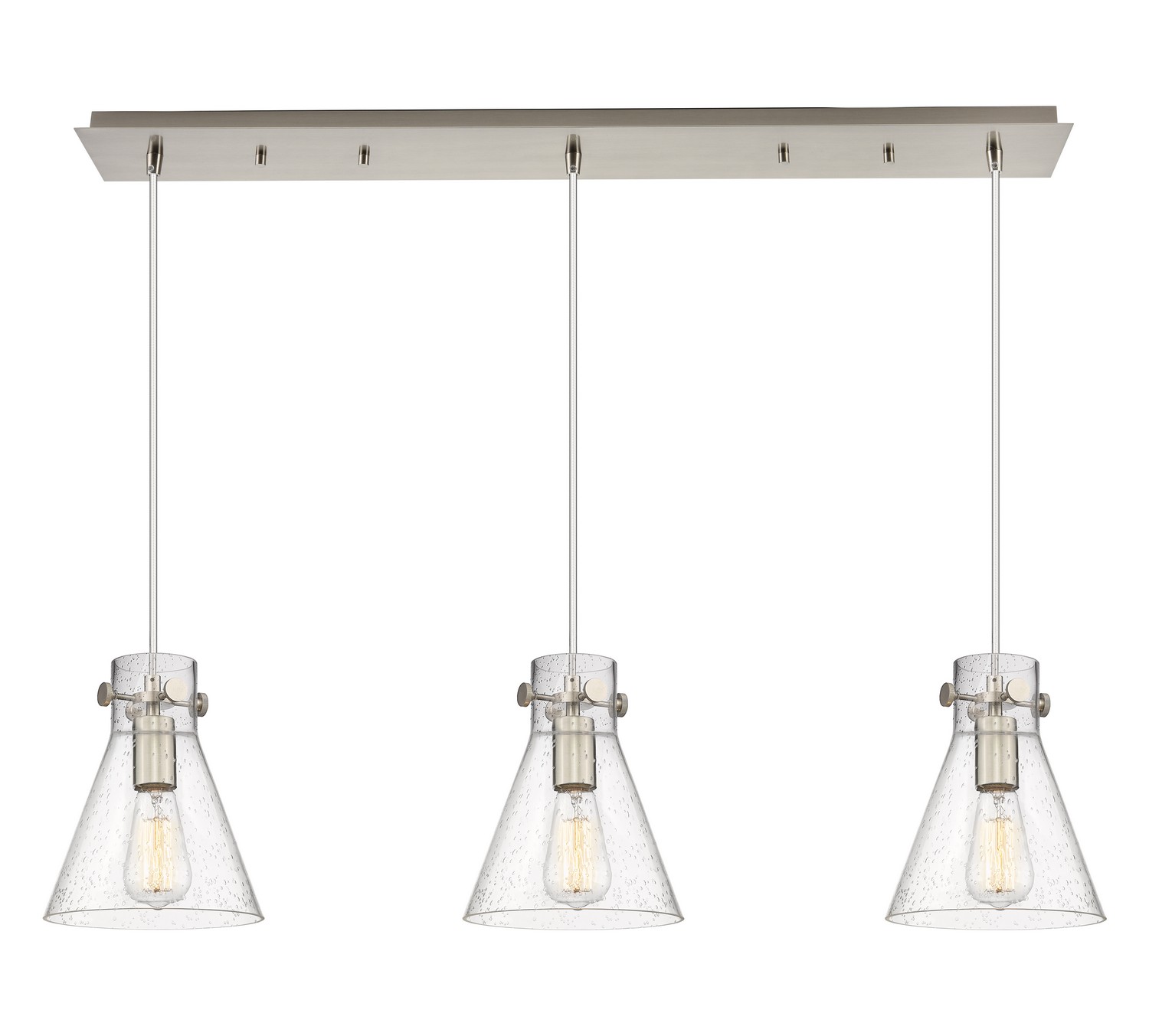 Three Light Linear Pendant by Innovations - Downtown Urban Collection, Brushed Satin Nickel Finish - 123-410-1PS-SN-G411-8SDY
