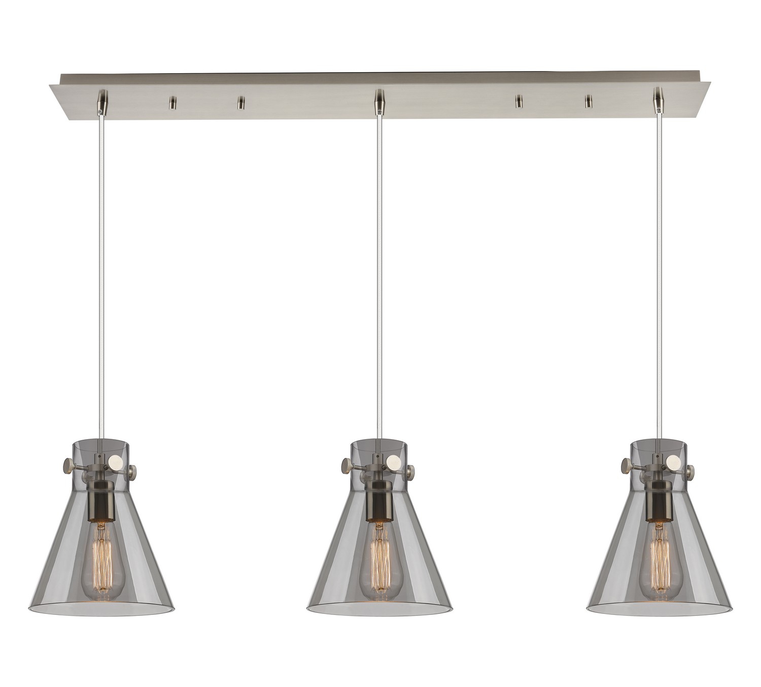 Three Light Linear Pendant by Innovations - Downtown Urban Collection, Brushed Satin Nickel Finish - 123-410-1PS-SN-G411-8SM