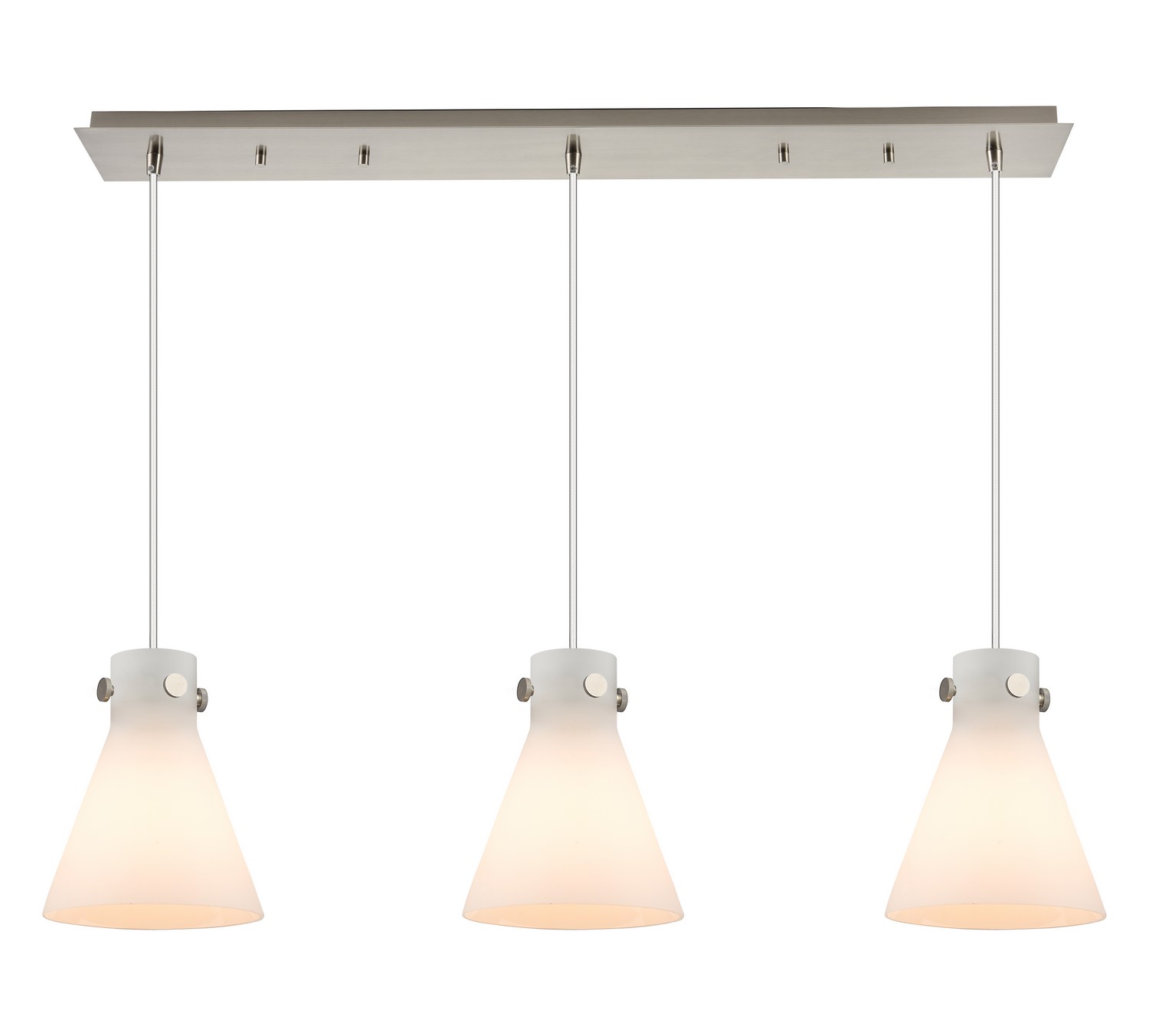 Three Light Linear Pendant by Innovations - Downtown Urban Collection, Brushed Satin Nickel Finish - 123-410-1PS-SN-G411-8WH