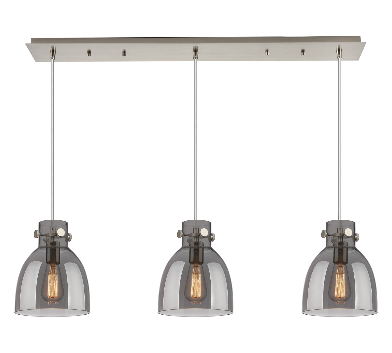 Three Light Linear Pendant by Innovations - Downtown Urban Collection, Brushed Satin Nickel Finish - 123-410-1PS-SN-G412-8SM