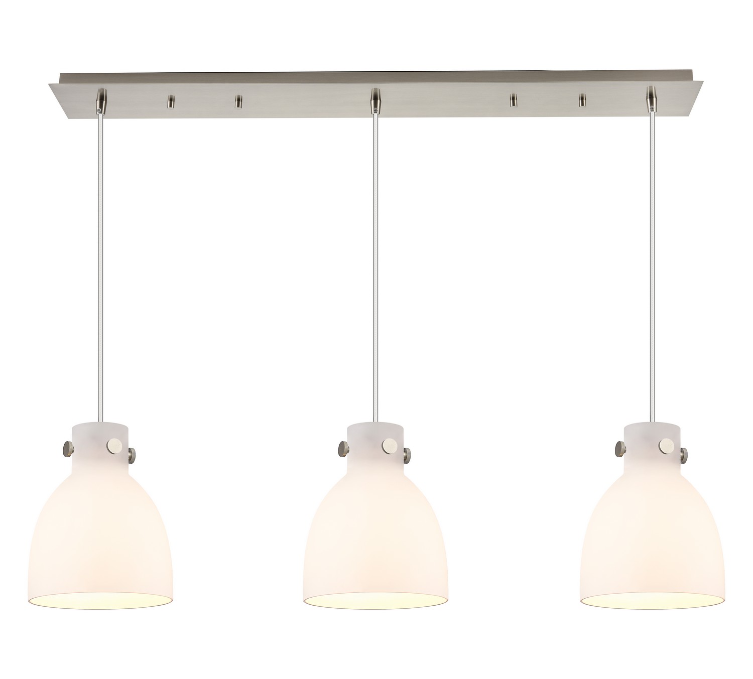 Three Light Linear Pendant by Innovations - Downtown Urban Collection, Brushed Satin Nickel Finish - 123-410-1PS-SN-G412-8WH