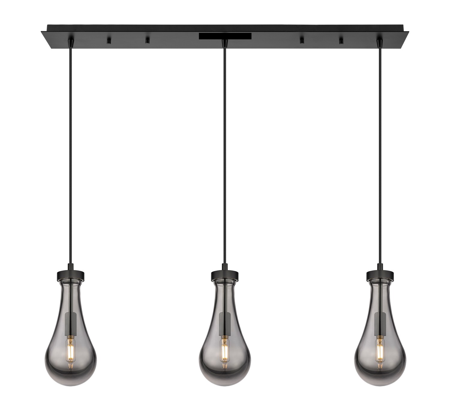 Three Light Linear Pendant by Innovations - Downtown Urban Collection, Matte Black Finish - 123-451-1P-BK-G451-5SM