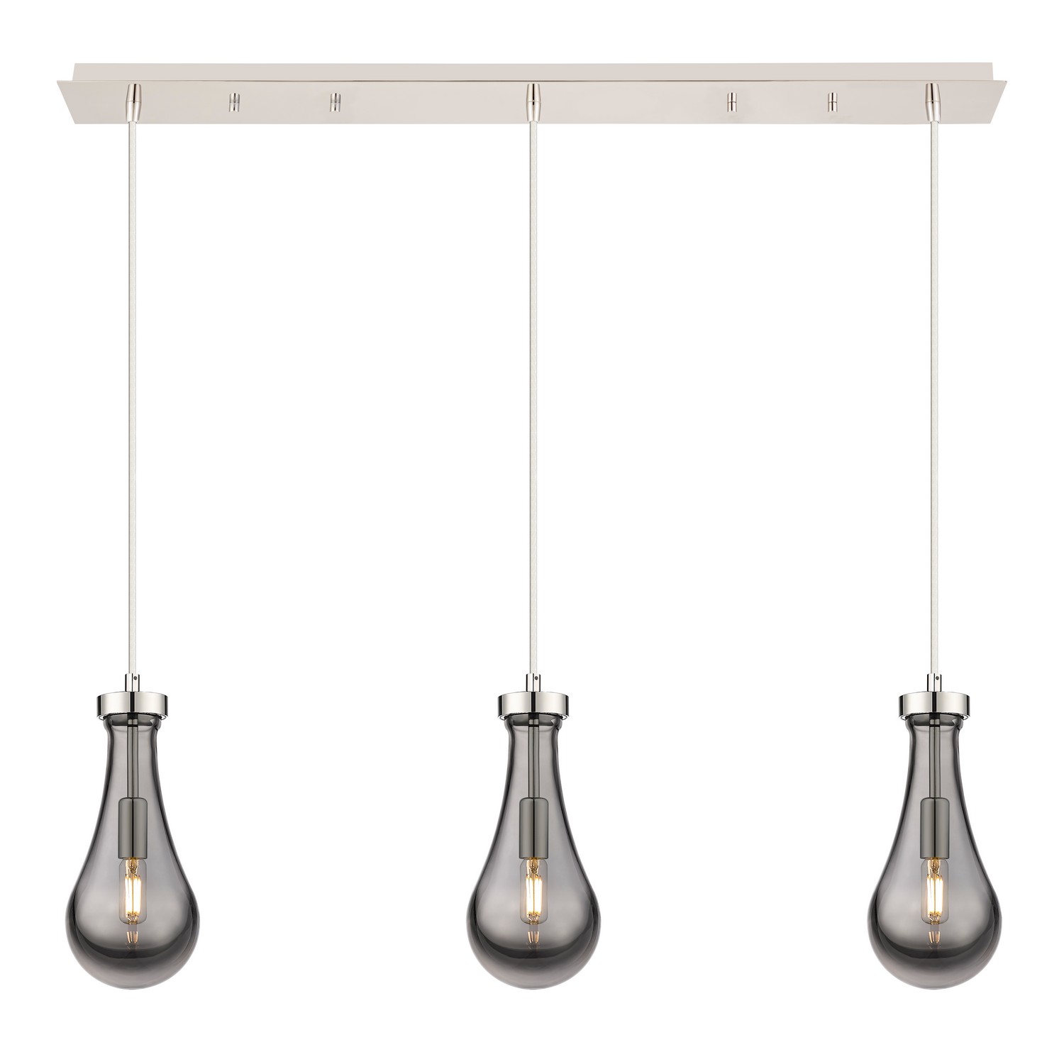 Three Light Linear Pendant by Innovations - Downtown Urban Collection, Polished Nickel Finish - 123-451-1P-PN-G451-5SM