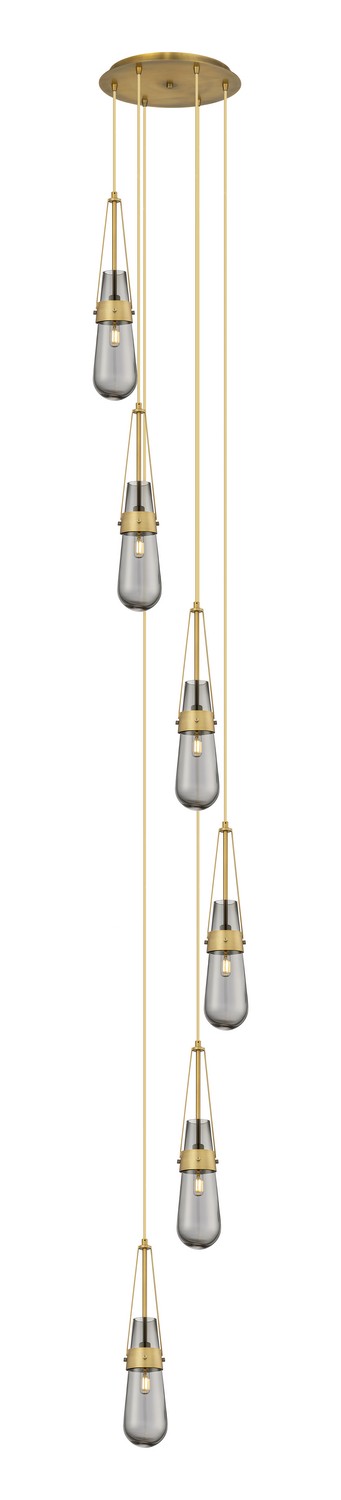 Three Light Linear Pendant by Innovations - Downtown Urban Collection, Brushed Brass Finish - 123-452-1P-BB-G452-4SM