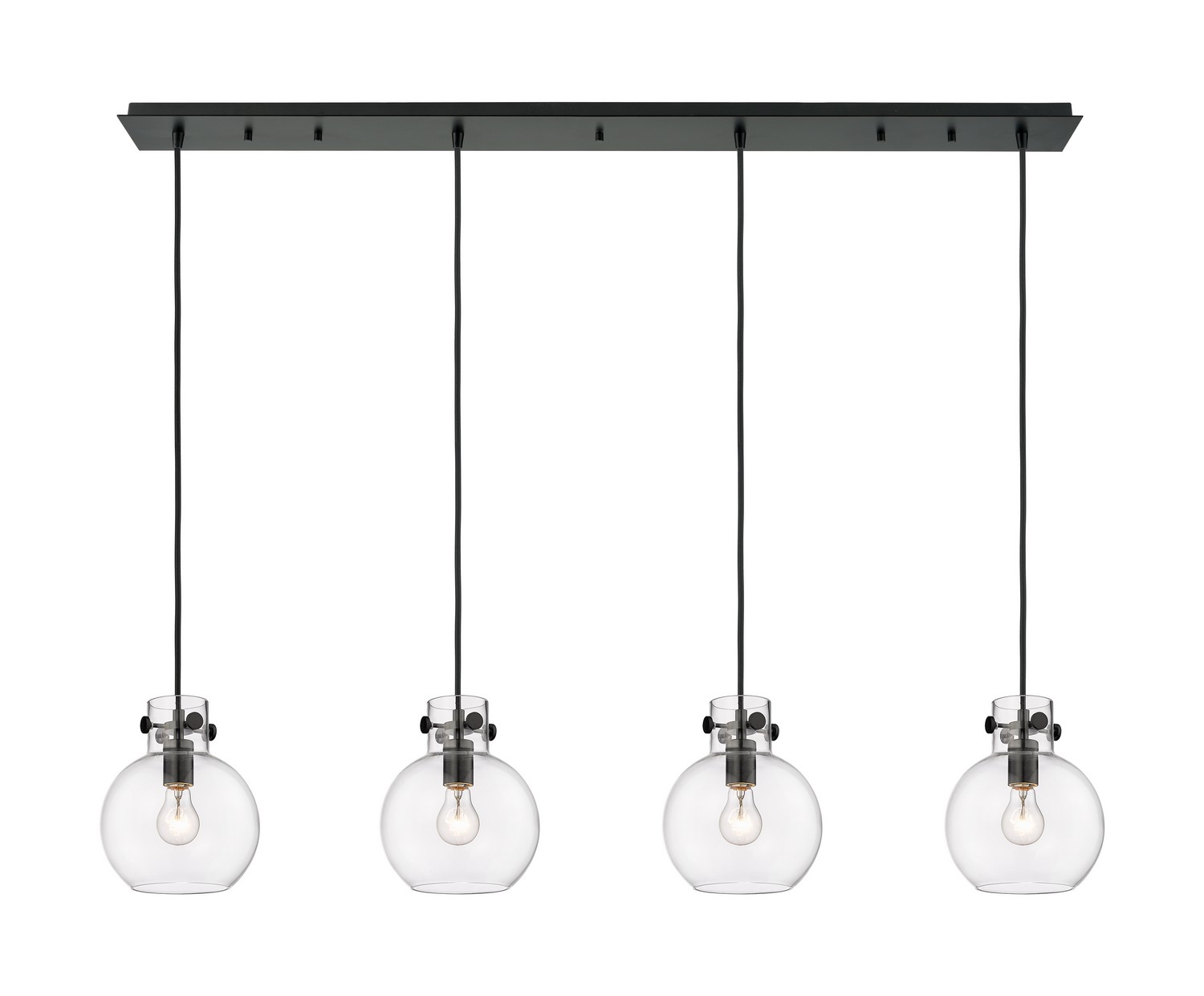Four Light Linear Pendant by Innovations - Downtown Urban Collection, Matte Black Finish - 124-410-1PS-BK-G410-8CL