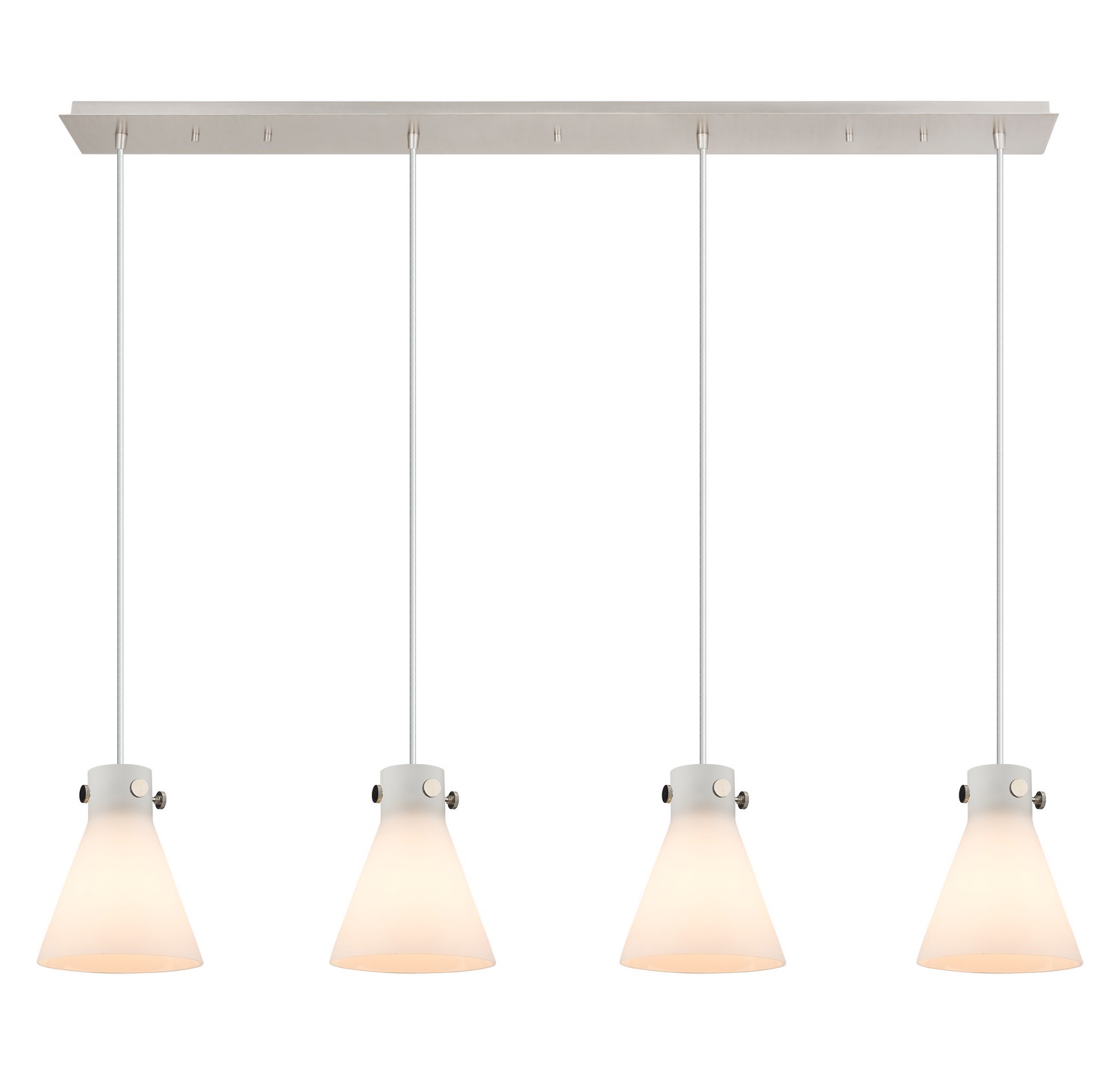 Four Light Linear Pendant by Innovations - Downtown Urban Collection, Polished Nickel Finish - 124-410-1PS-PN-G411-8WH