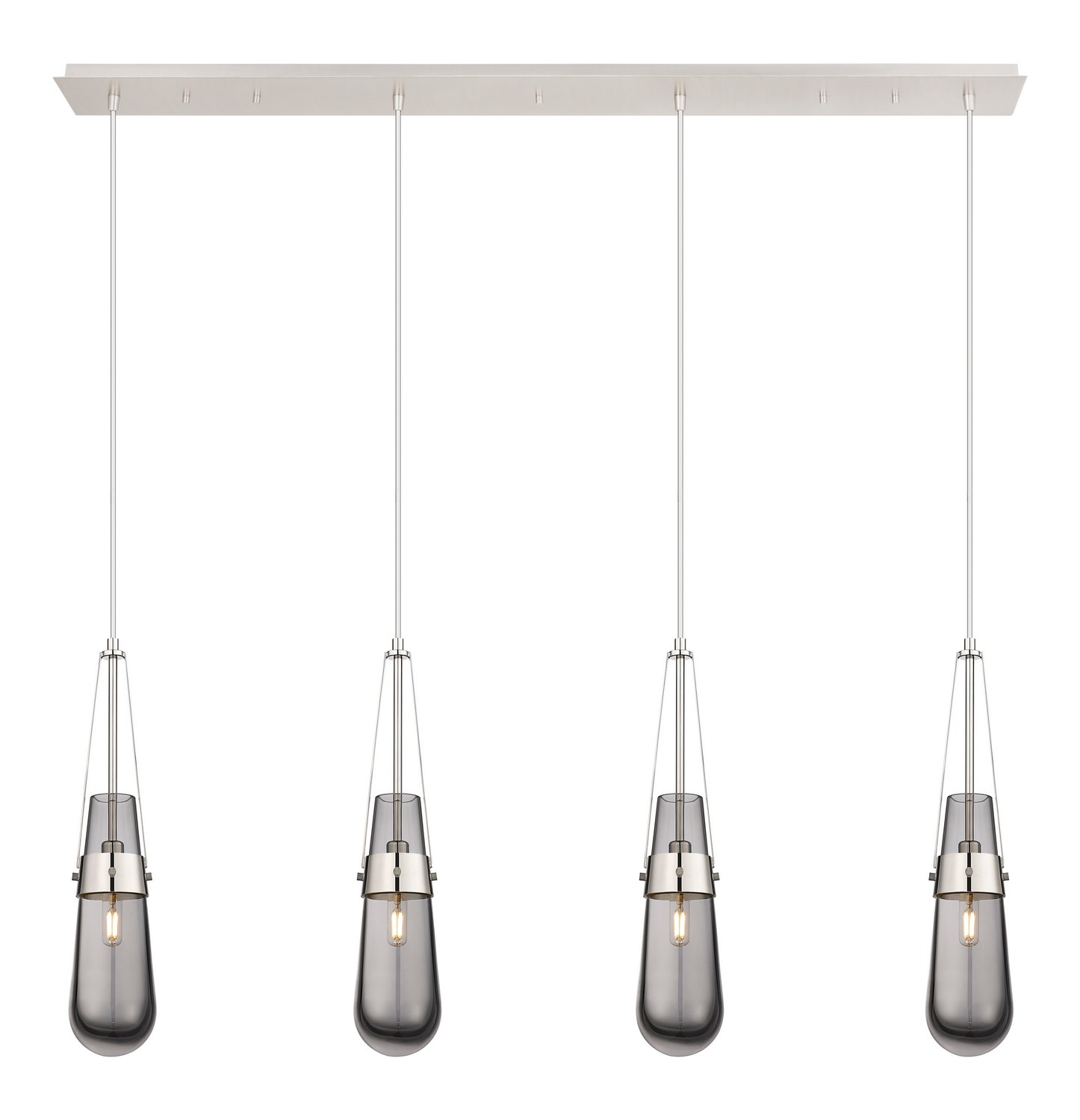 Four Light Linear Pendant by Innovations - Downtown Urban Collection, Polished Nickel Finish - 124-452-1P-PN-G452-4SM