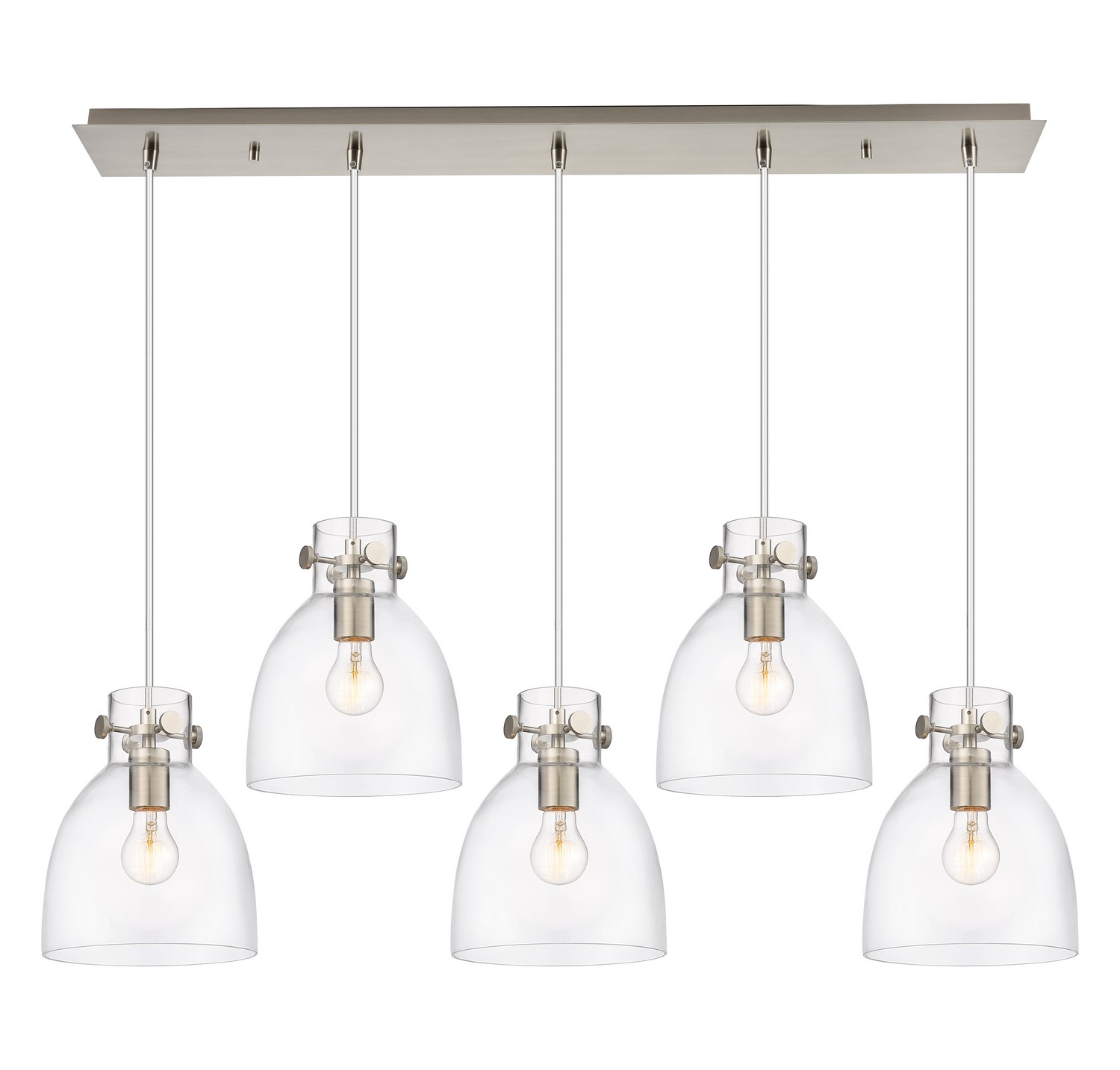 Five Light Linear Pendant by Innovations - Downtown Urban Collection, Brushed Satin Nickel Finish - 125-410-1PS-SN-G412-8CL